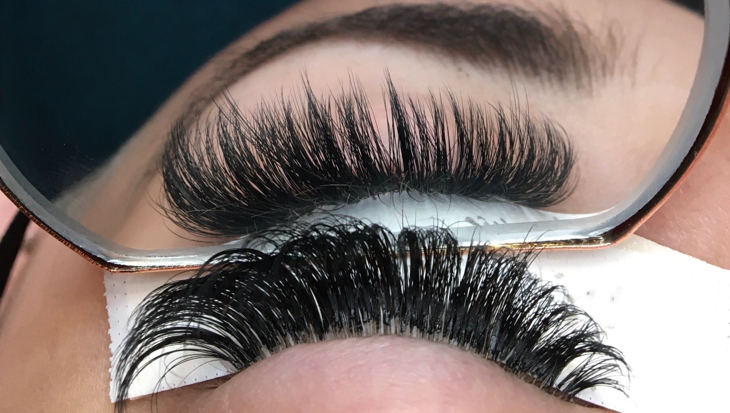 Close-up of lash extensions at Lola’s Locks and Lashes, Kelowna, British Columbia, CA.