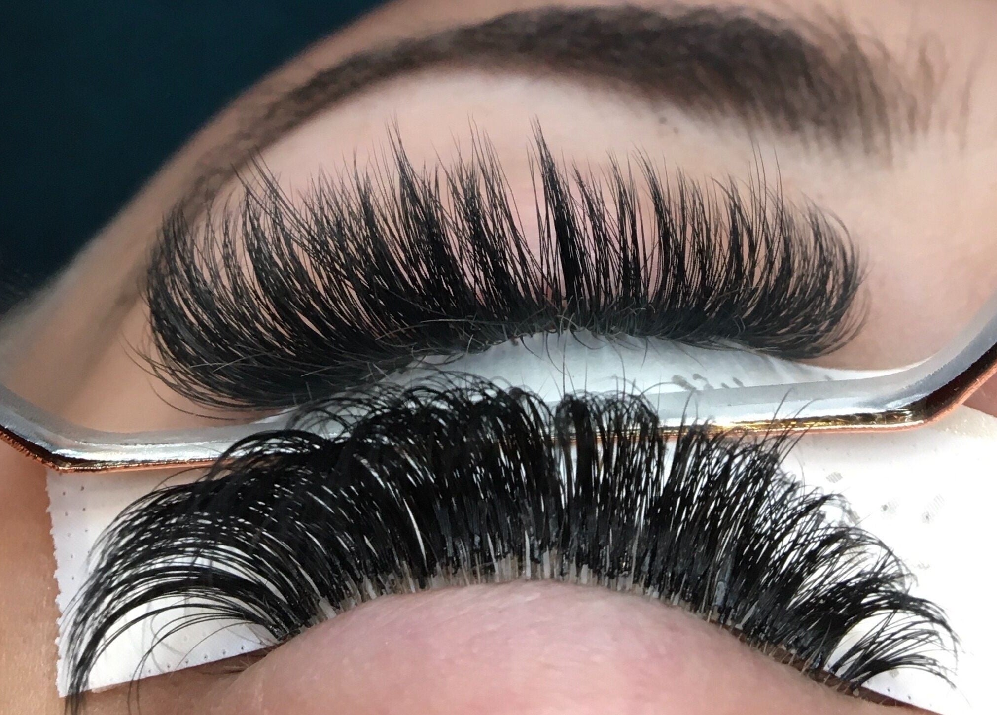 Close-up of lash extensions at Lola’s Locks and Lashes, Kelowna, British Columbia, CA.