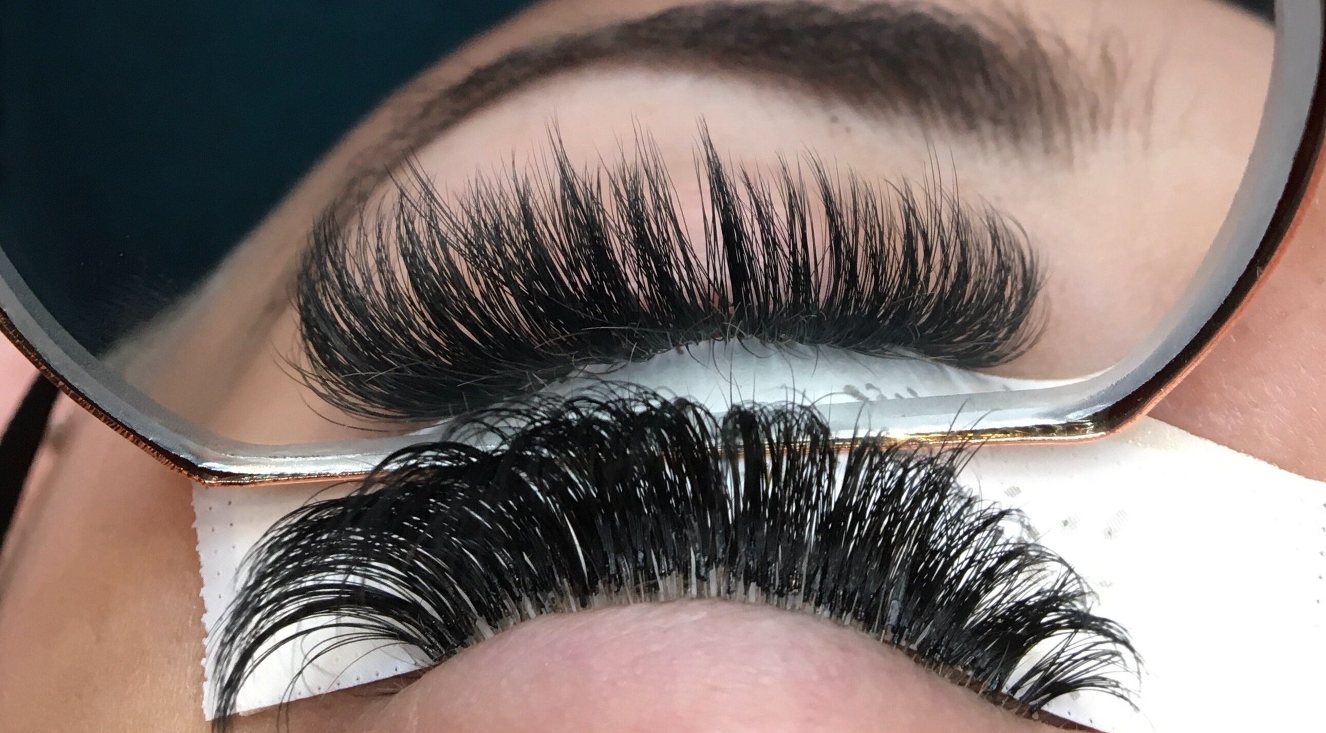 Close-up of lash extensions at Lola’s Locks and Lashes, Kelowna, British Columbia, CA.