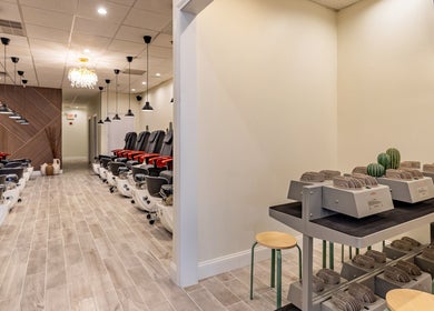 Stylish pedicure stations at Mademoiselle Nails & Spa - Worcester, located in Worcester, Massachusetts, US.
