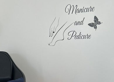 Wall art of manicure and pedicure services at Polished and Pampered by Jen in Herne Bay, England, GB.