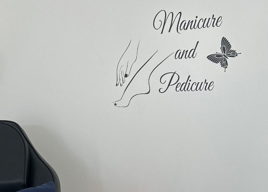 Wall art of manicure and pedicure services at Polished and Pampered by Jen in Herne Bay, England, GB.