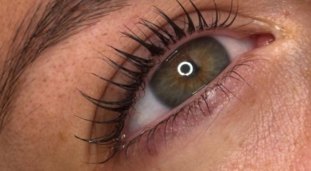 Close-up of beautifully styled eyelashes at Fabulash & Nail by Kirsty in Bognor Regis, England, GB.