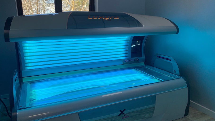 Luxura tanning bed at Serene Spa in Barnard Castle, England, GB, offering premium sunless tanning services.