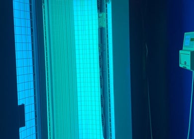 Serene Spa's tanning booth at Barnard Castle, England, GB offers a calming, well-lit atmosphere for ultimate relaxation.