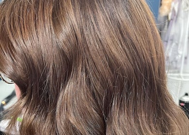 Close-up of glossy brown hair at Serene Spa, Barnard Castle, England, GB.