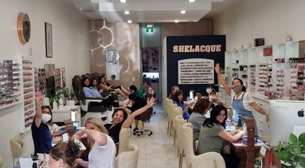 Guests enjoying nail services at SheLacque, Melbourne, Victoria, AU. Bright and welcoming atmosphere.