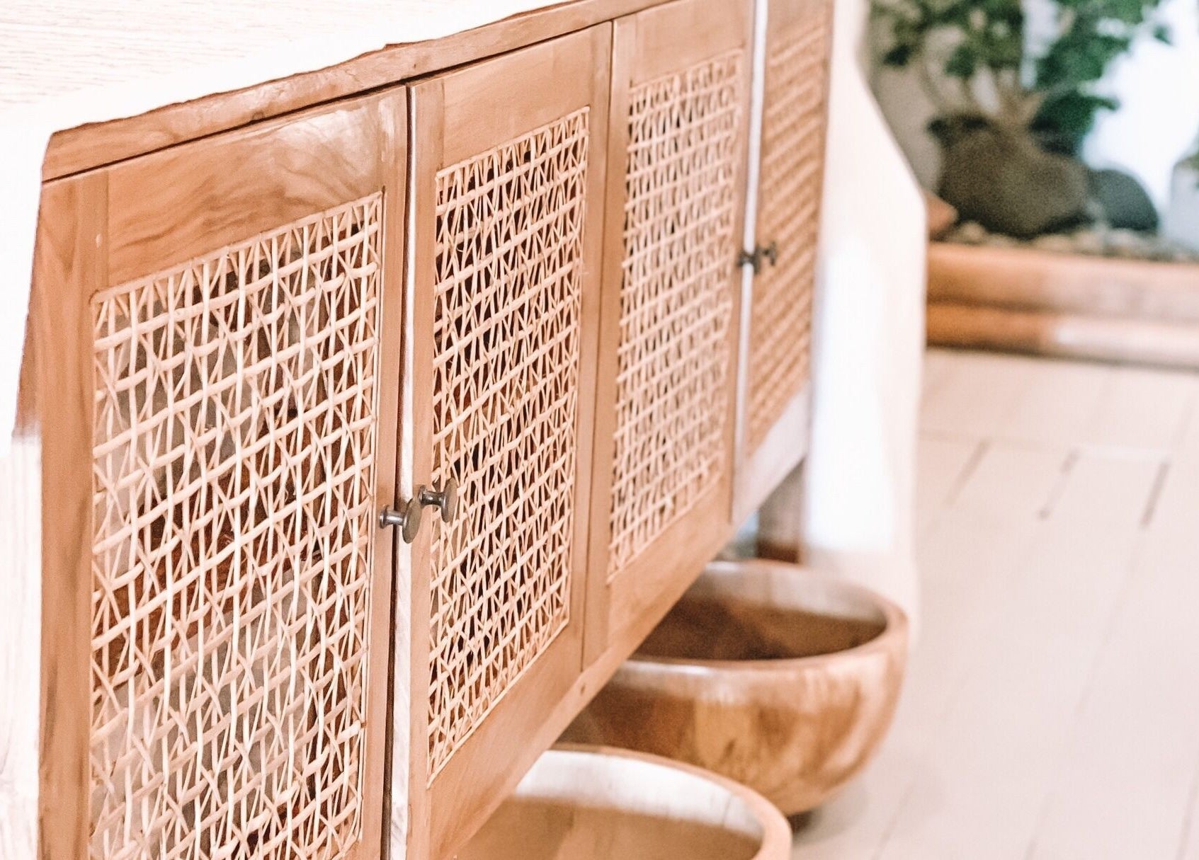 Natural wooden cabinet at Oura Day Spa, offering tranquility in Gisborne, Gisborne, NZ.