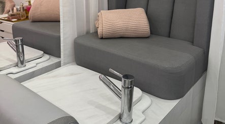 Luxurious pedicure station at Aurae London - Nail Artistry & Beauty in Romford, England, GB. Comfort meets elegance.