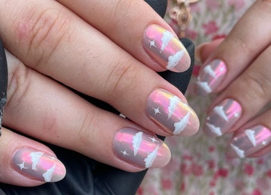 Stunning celestial nail art at Aurae London - Nail Artistry & Beauty, Romford, England, GB.