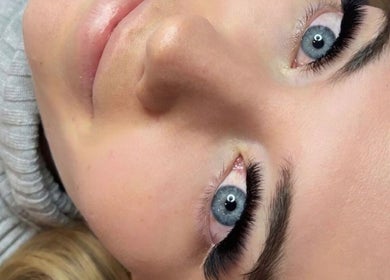 Close-up of enhanced eyelashes at Beauty Additions, Sandton, Gauteng, ZA.