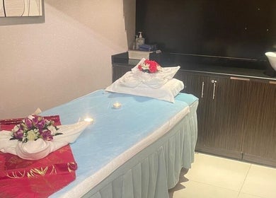 Relaxing massage room at Body Sky Massage & Spa JLT - Cluster W in Dubai, AE, featuring a serene ambiance.