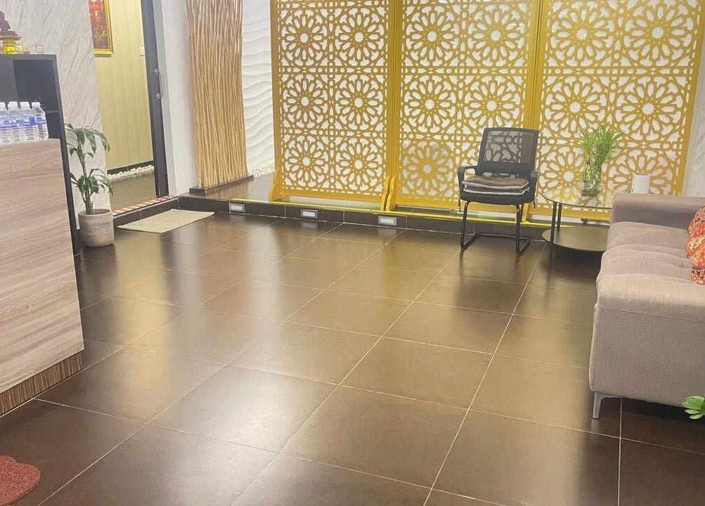 Reception area at Body Sky Massage & Spa JLT - Cluster W, Dubai, AE with elegant decor and seating.