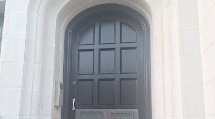 Elegant arch door at Rejuvenate Massage Therapy, Larne, Northern Ireland, GB.