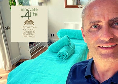 Relaxing massage room at Innovate4Life Massage Therapies (Plymouth), Plymouth, England, GB.