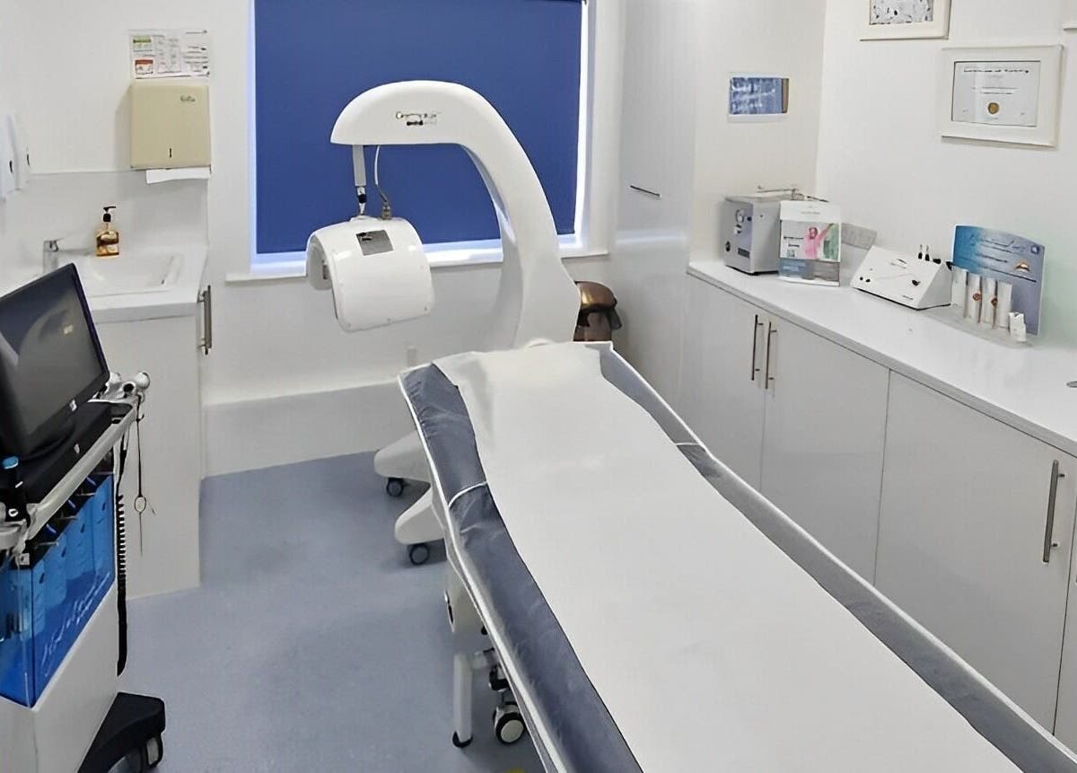 Modern treatment room at Javaani Medical and Aesthetics, Hazlemere, England, GB, showcasing advanced medical equipment.