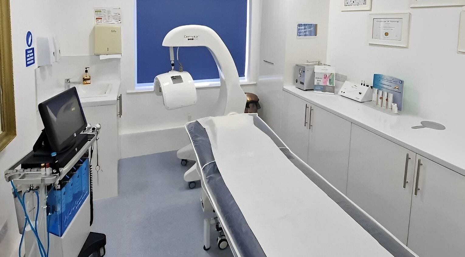 Modern treatment room at Javaani Medical and Aesthetics, Hazlemere, England, GB, showcasing advanced medical equipment.