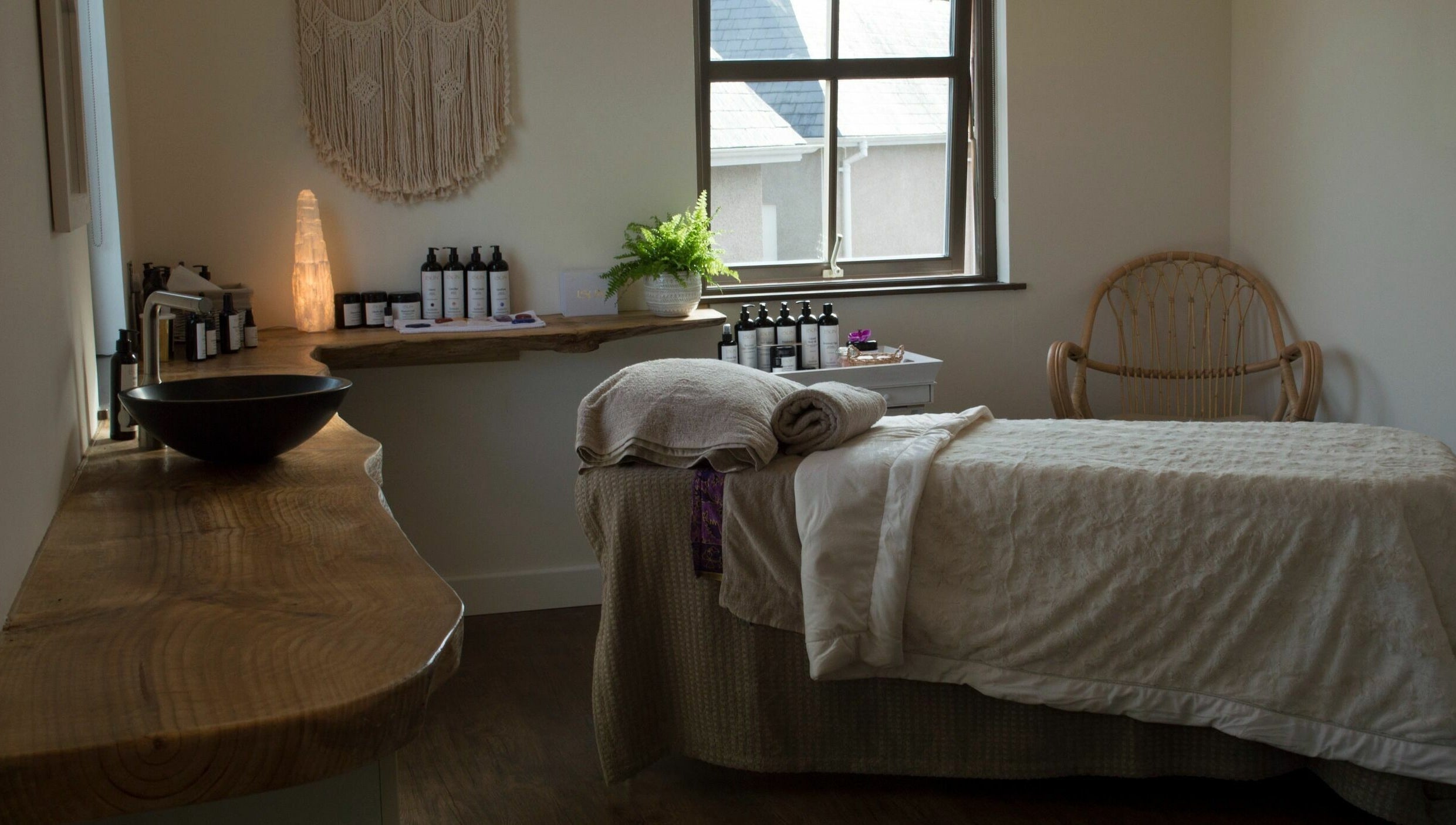 Serene spa room at The Journey Studio at David Hick, Carrefour Selous, St Lawrence, JE.