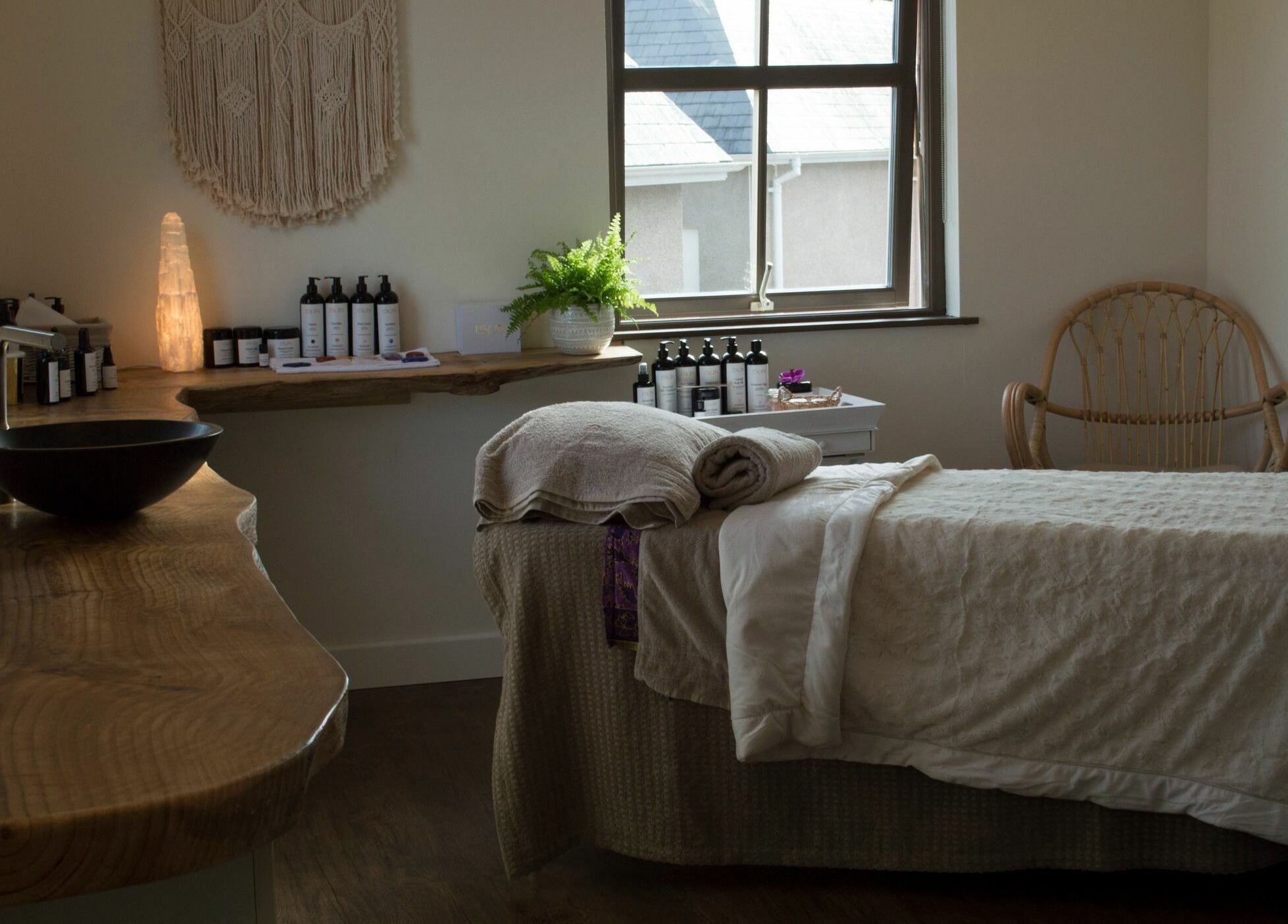 Serene spa room at The Journey Studio at David Hick, Carrefour Selous, St Lawrence, JE.
