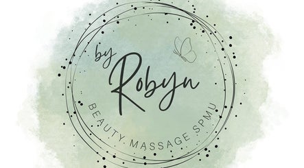 Logo of by Robyn beauty and wellness services in Cumbernauld, Scotland, GB with elegant green and black design.