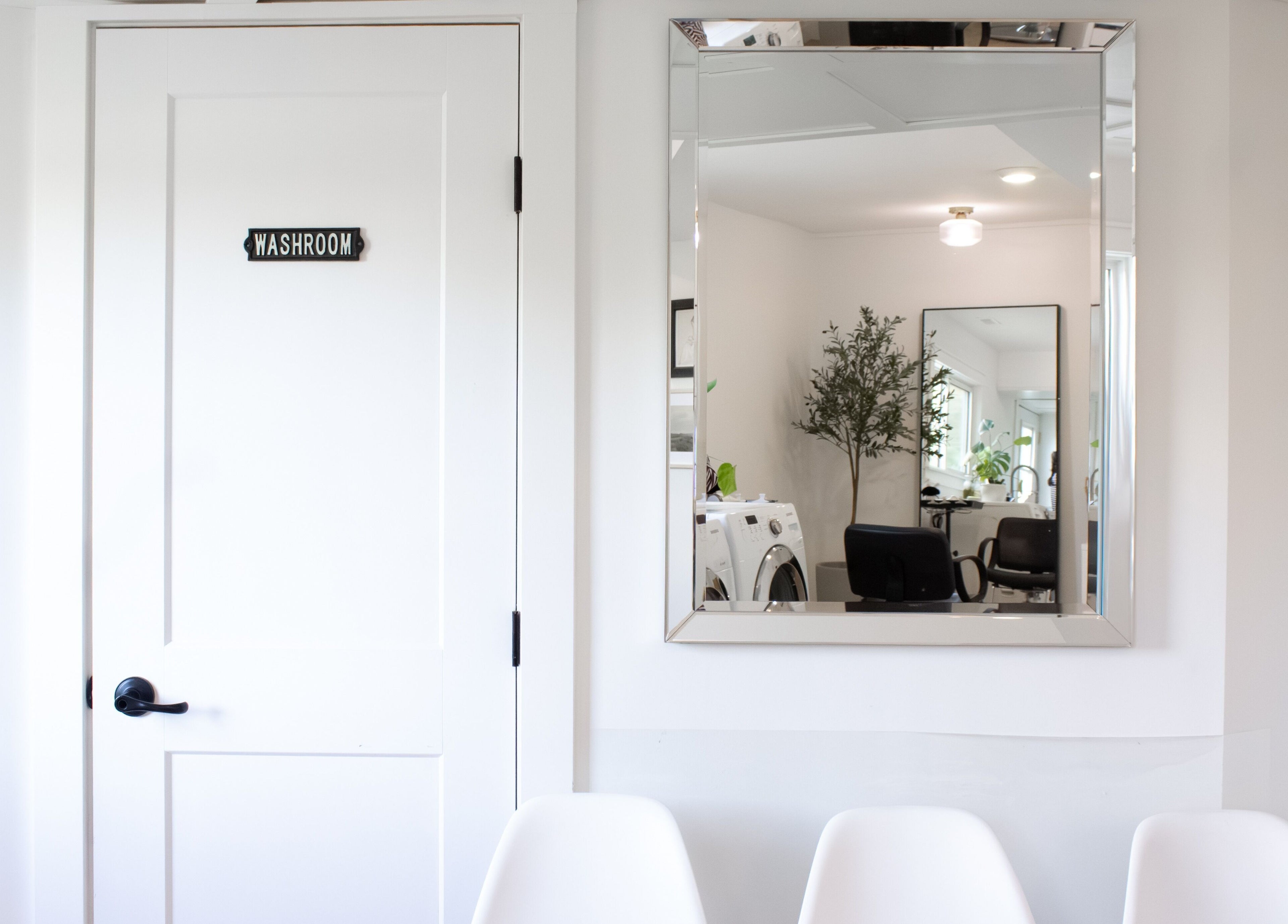 Modern salon washroom at Jessica Blackmon - Hairstylist, Langley City, British Columbia, CA.