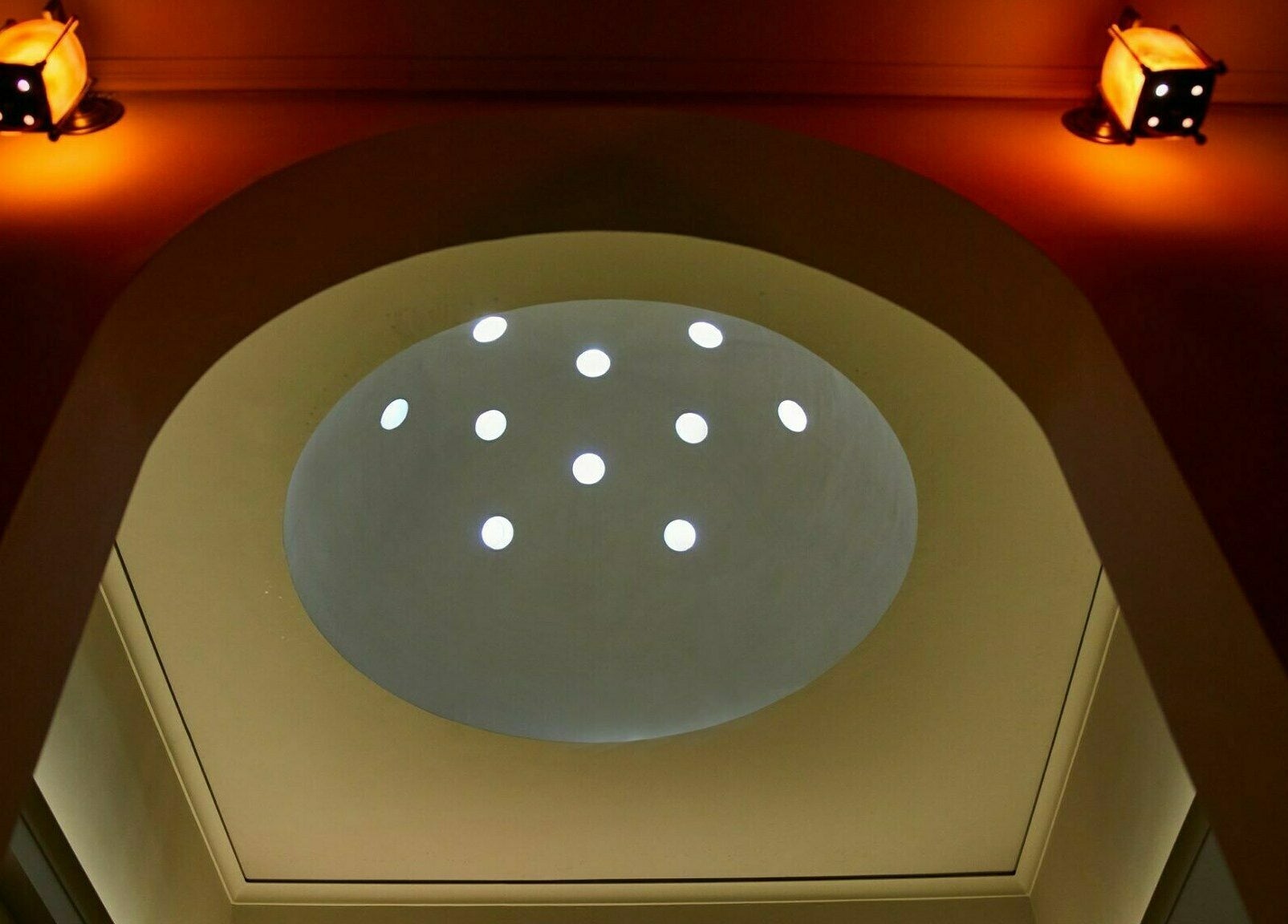 Elegant dome lighting at Eressian Hammam and Spa in Ερεσός, GR, creating a serene ambiance.
