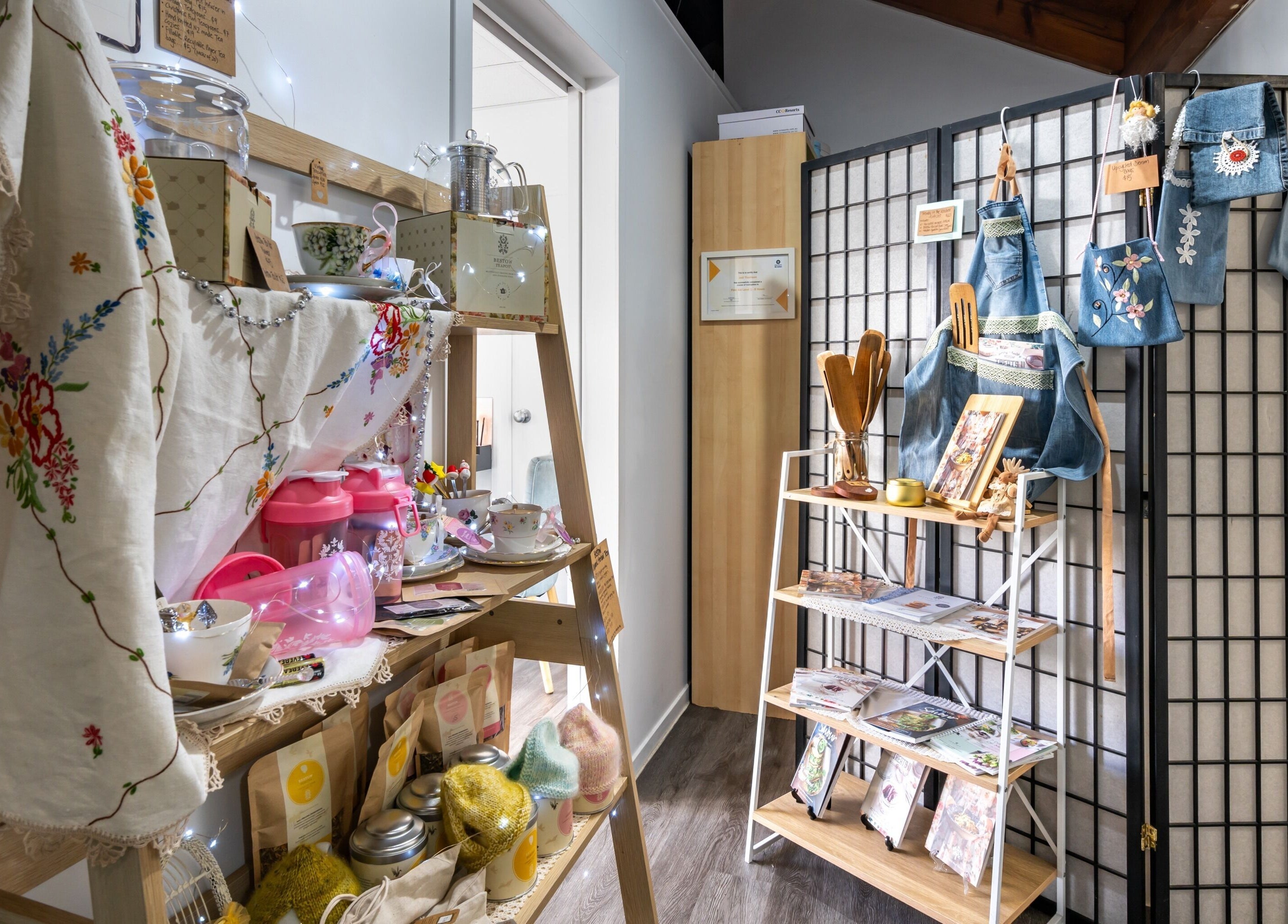 Charming display of handcrafted items at Jodi Lea Natural Beauty, Auckland, Auckland, NZ.