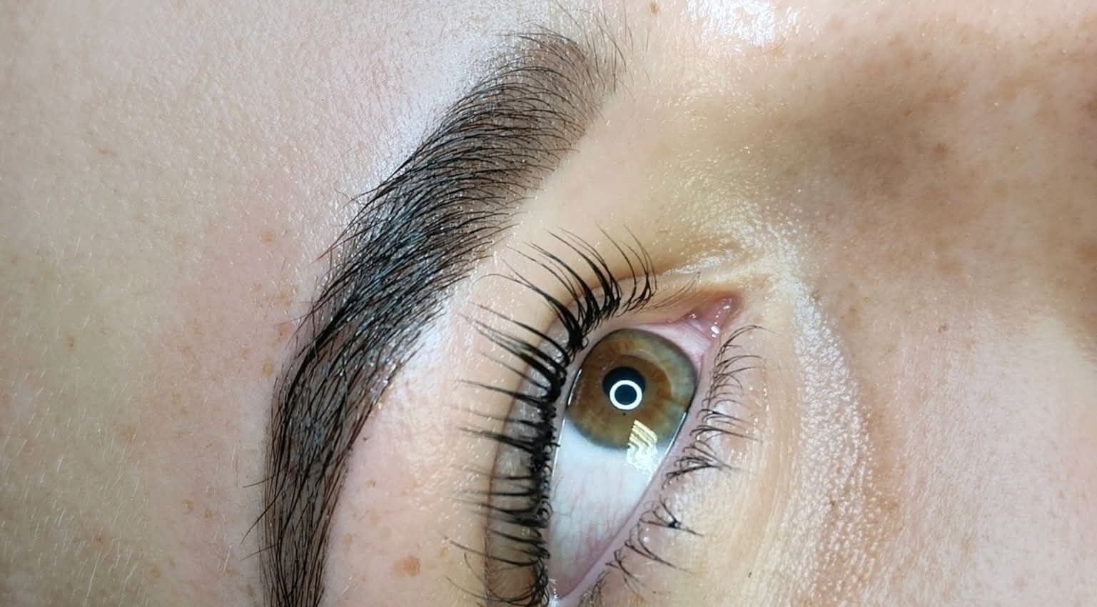 Close-up of beautifully groomed eyebrow and eyelashes at Simplicity Beauty Clinic, Rustenburg, North West, ZA.