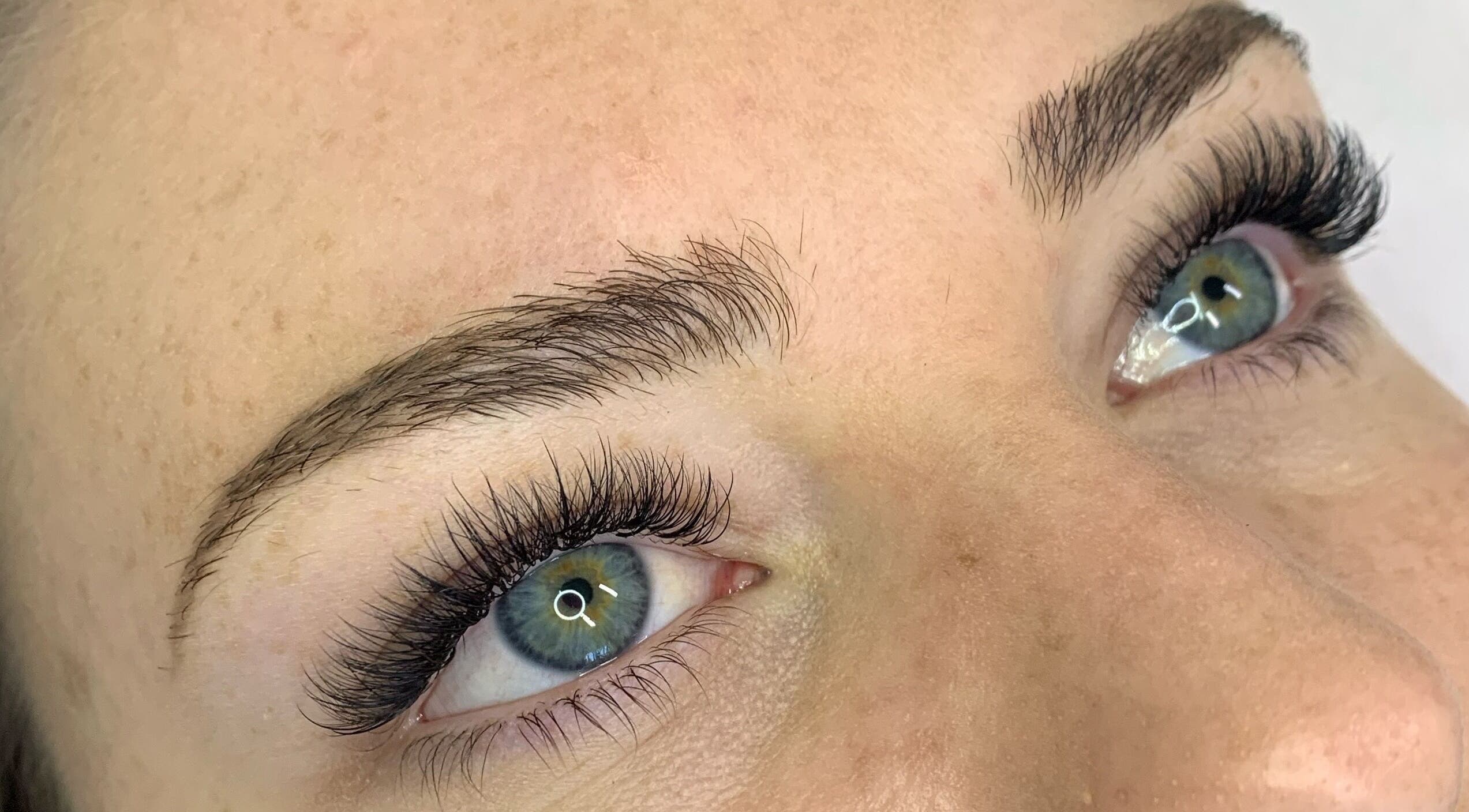 Close-up of styled lashes at Secret Lash Lab, Woonona, New South Wales, AU, showcasing expert beauty techniques.