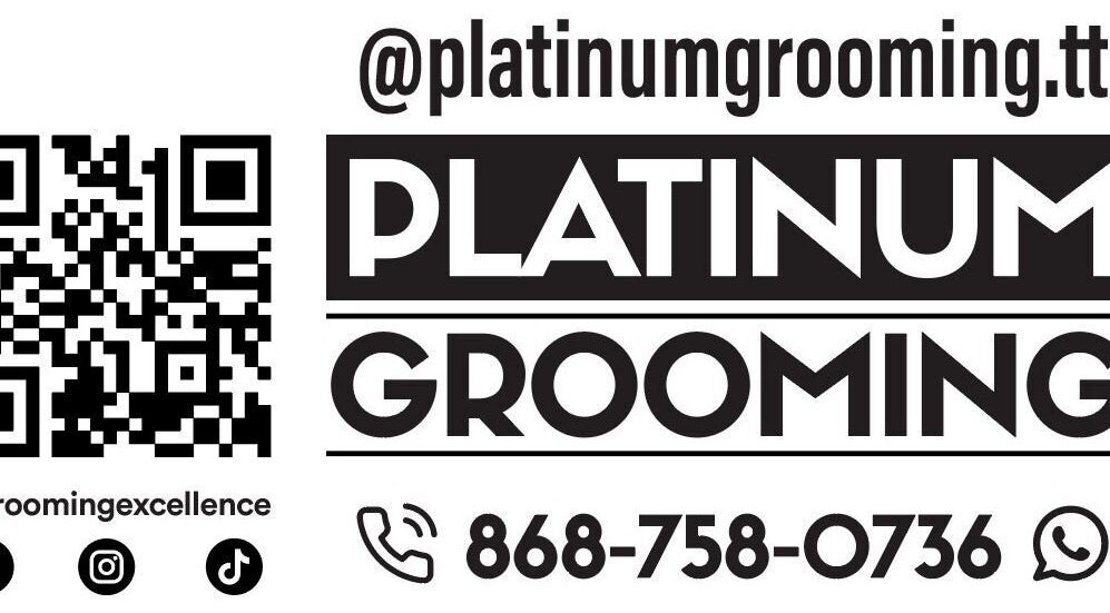 Platinumgrooming Tt contact card with QR code in Couva, Couva-Tabaquite-Talparo Regional Corporation, TT.