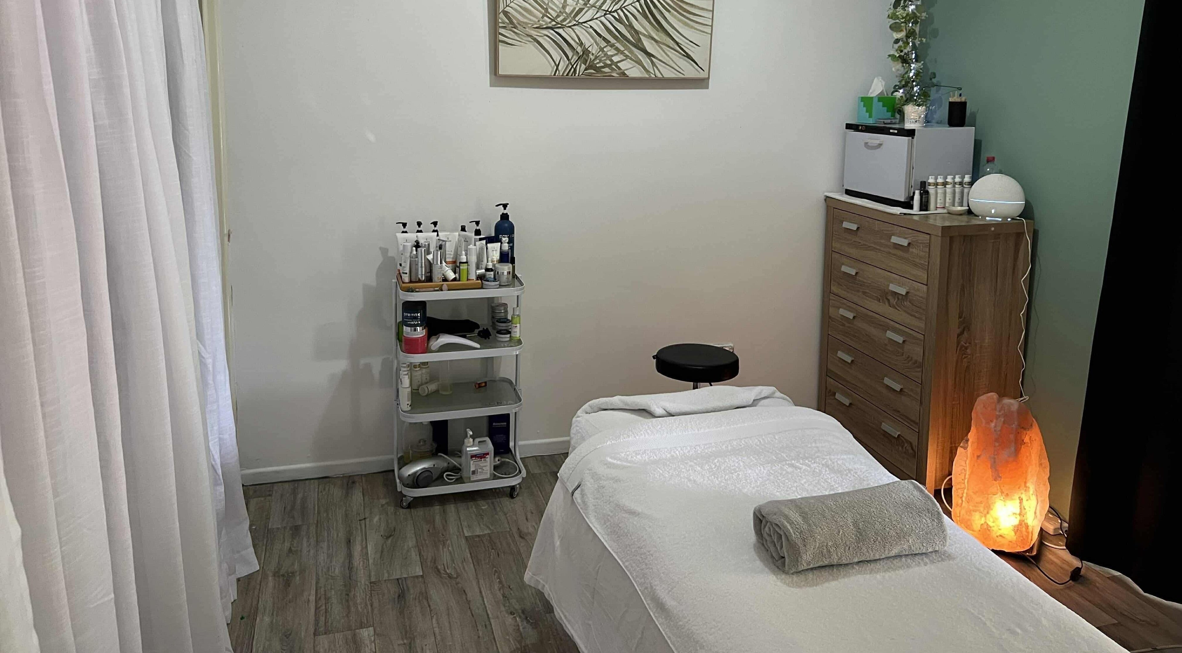 Relaxing treatment room at Skin Deep on McKenzie, Alton Downs, Queensland, AU with calming decor.