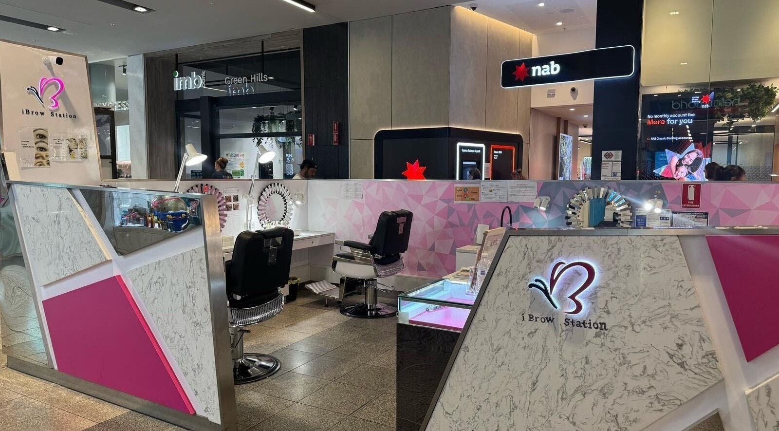 iBrow Station Greenhills at East Maitland NSW features sleek interiors and beauty stations.