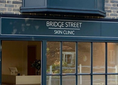 Front view of Bridge Street Skin Clinic in Hungerford, England, GB, showcasing its stylish entrance.