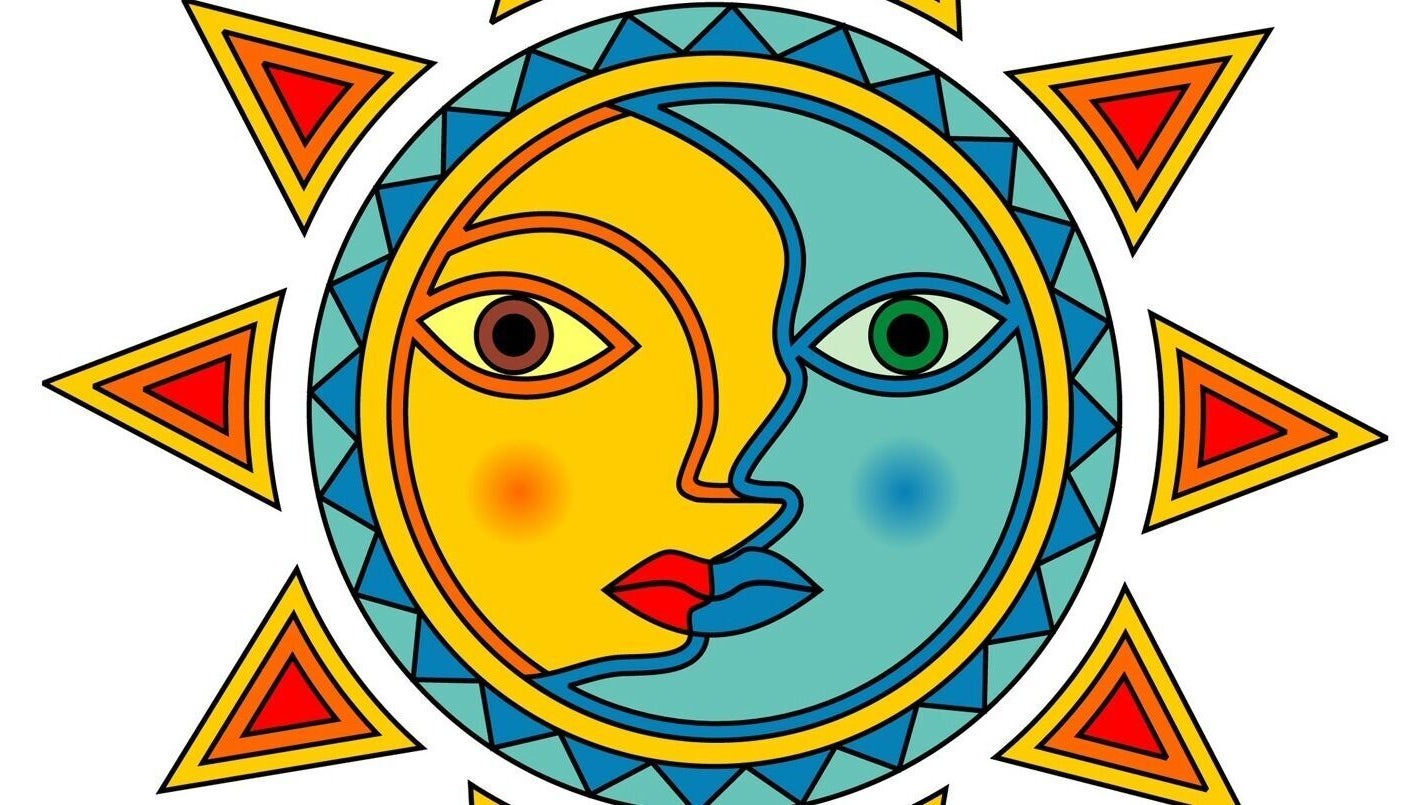 Colorful sun and moon artwork at Fokas Wellness Athens, Athens, GR symbolizing balance and serenity.