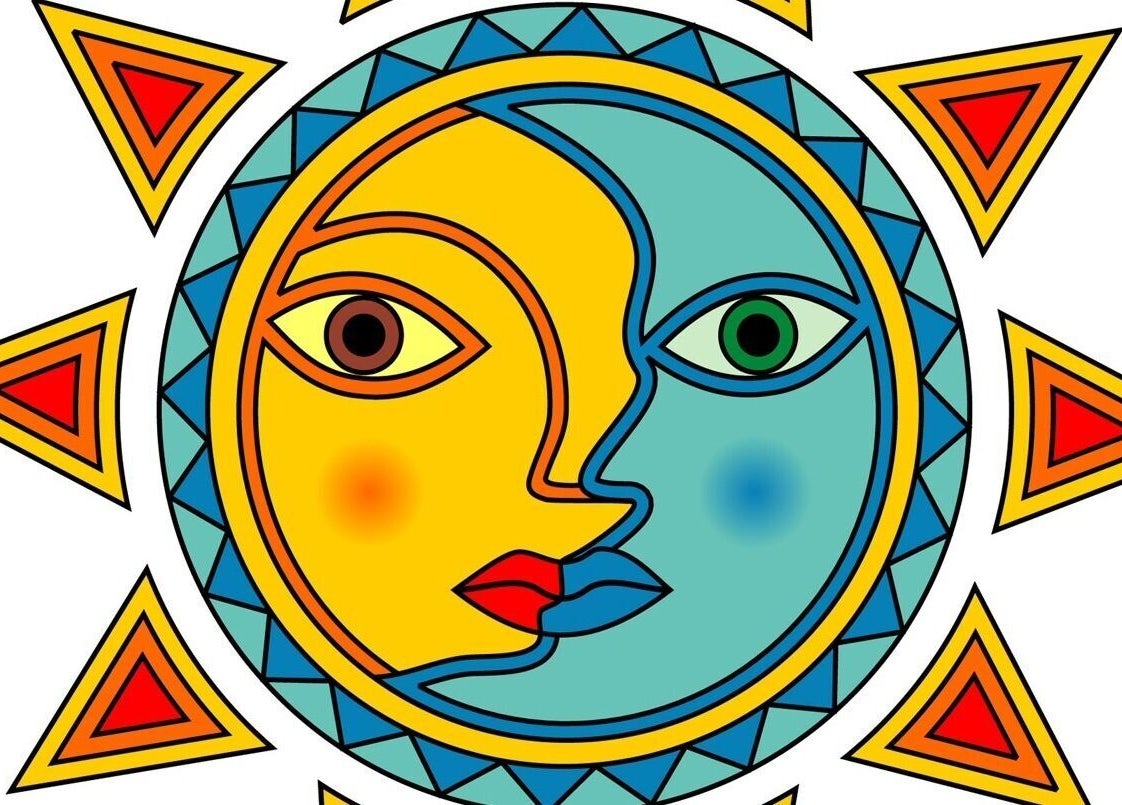 Colorful sun and moon artwork at Fokas Wellness Athens, Athens, GR symbolizing balance and serenity.