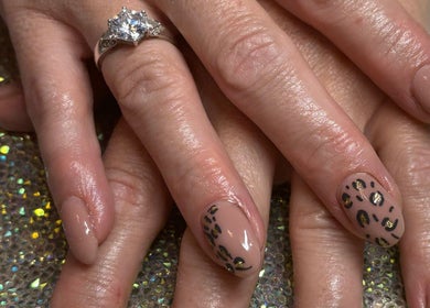 Stylish leopard print manicure at Twinkle Toes and Fingers & Aesthetics, Taverham, England, GB.