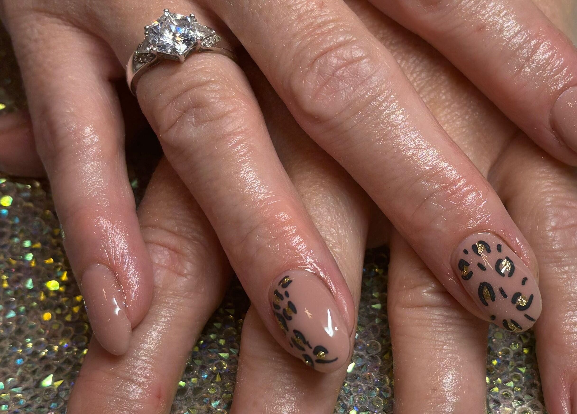 Stylish leopard print manicure at Twinkle Toes and Fingers & Aesthetics, Taverham, England, GB.