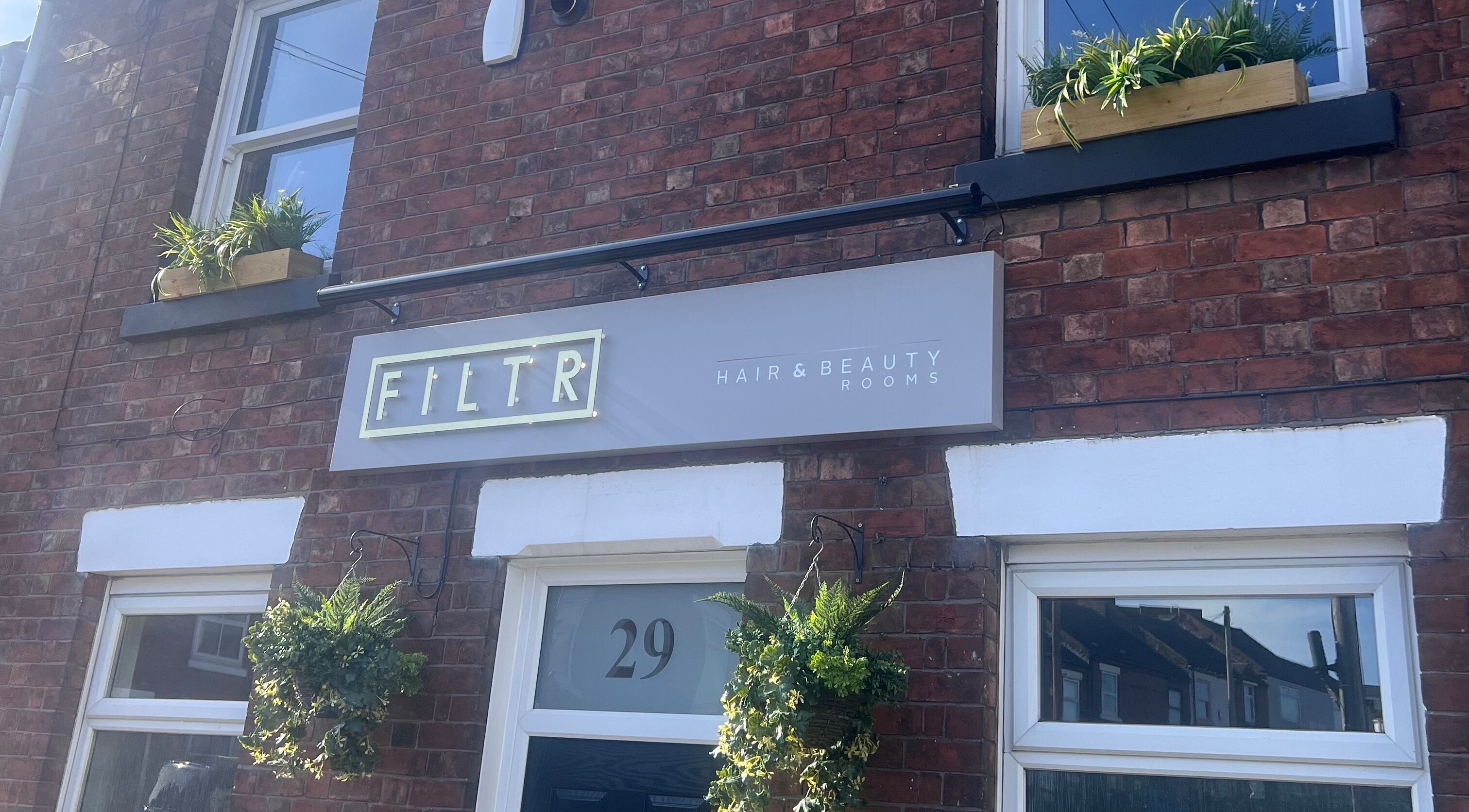 Eye Love Beauty signage outside venue in Newcastle-under-lyme, England, GB.