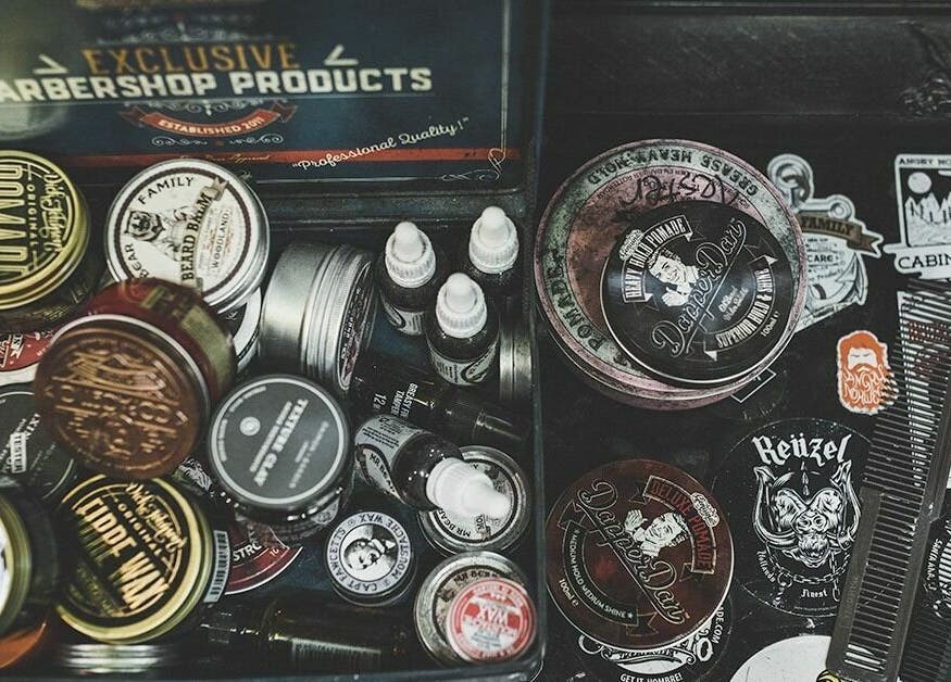 Barbershop products at Dick Johnson | Turku, showcasing premium grooming items in Turku, FI.