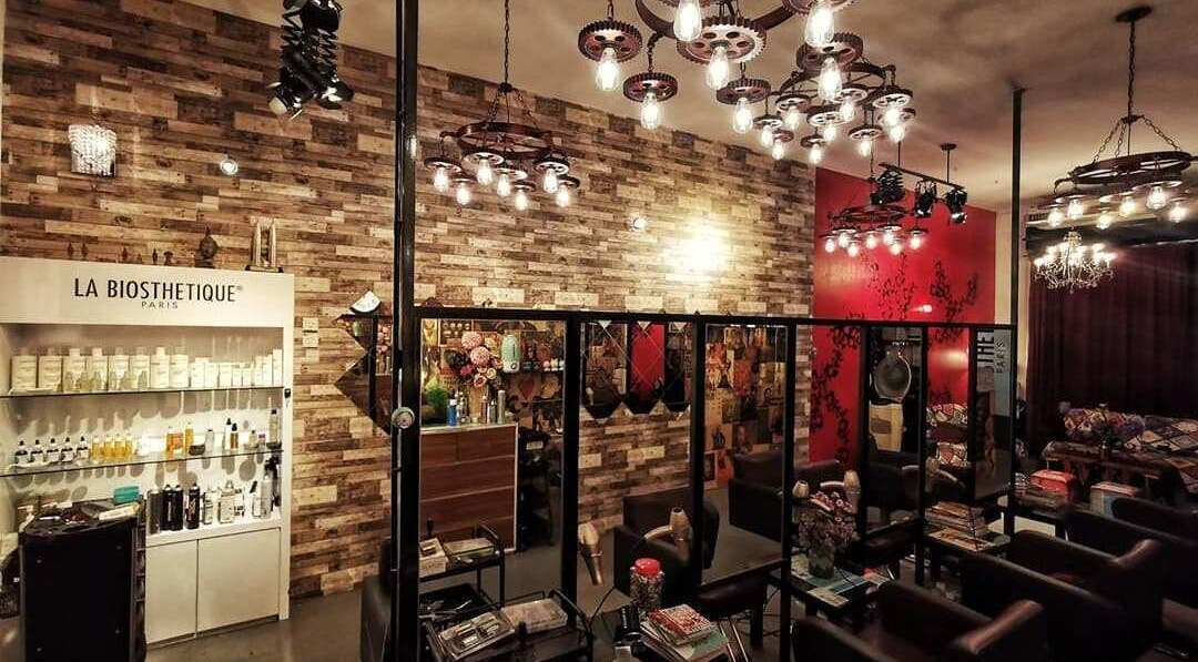 Inch Hair Salon in Kajang, Selangor, MY, featuring stylish interior with modern lighting and decor.