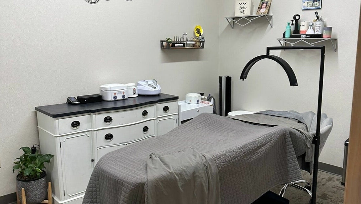 Cozy treatment room at Trystine Studio, Mount Vernon, Washington, US, with modern spa equipment.