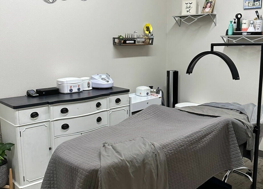 Cozy treatment room at Trystine Studio, Mount Vernon, Washington, US, with modern spa equipment.