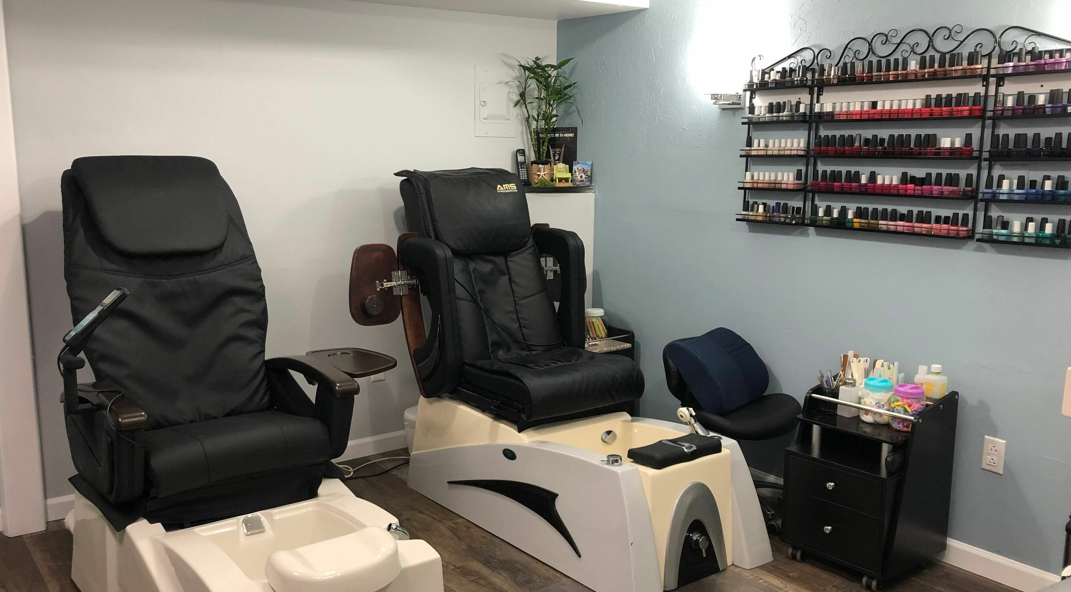 Luxurious pedicure chairs at Shear Integrity in McMurray, Pennsylvania, US, ready for your ultimate comfort.