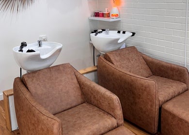 Comfortable shampoo chairs at Hair Therapy by Chloe, Mandurah, Western Australia, AU creating relaxing ambiance.