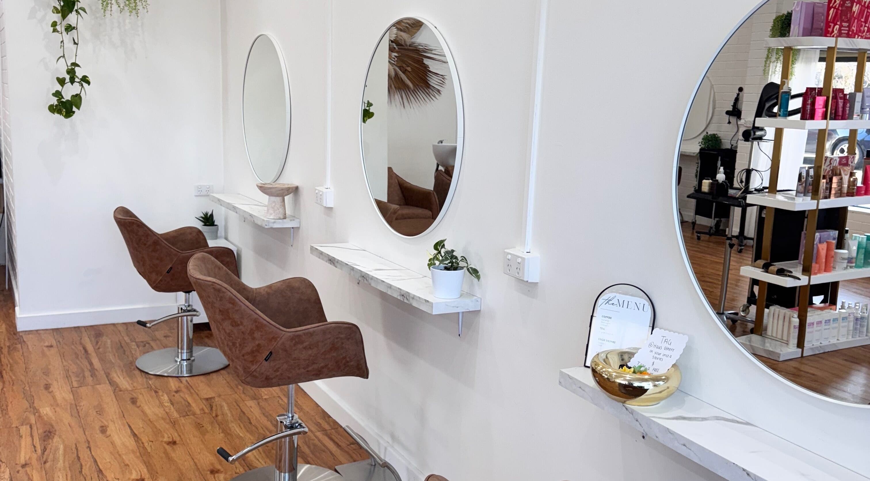 Inside Hair Therapy by Chloe, Mandurah, Western Australia, AU, featuring chic styling chairs and mirrors.