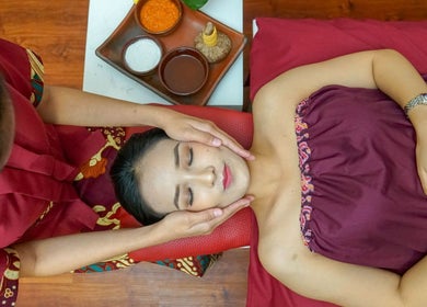 Face massage at Shang Nyai Salon & Spa in Daerah Khusus Ibukota Jakarta, ID offers ultimate relaxation and beauty.