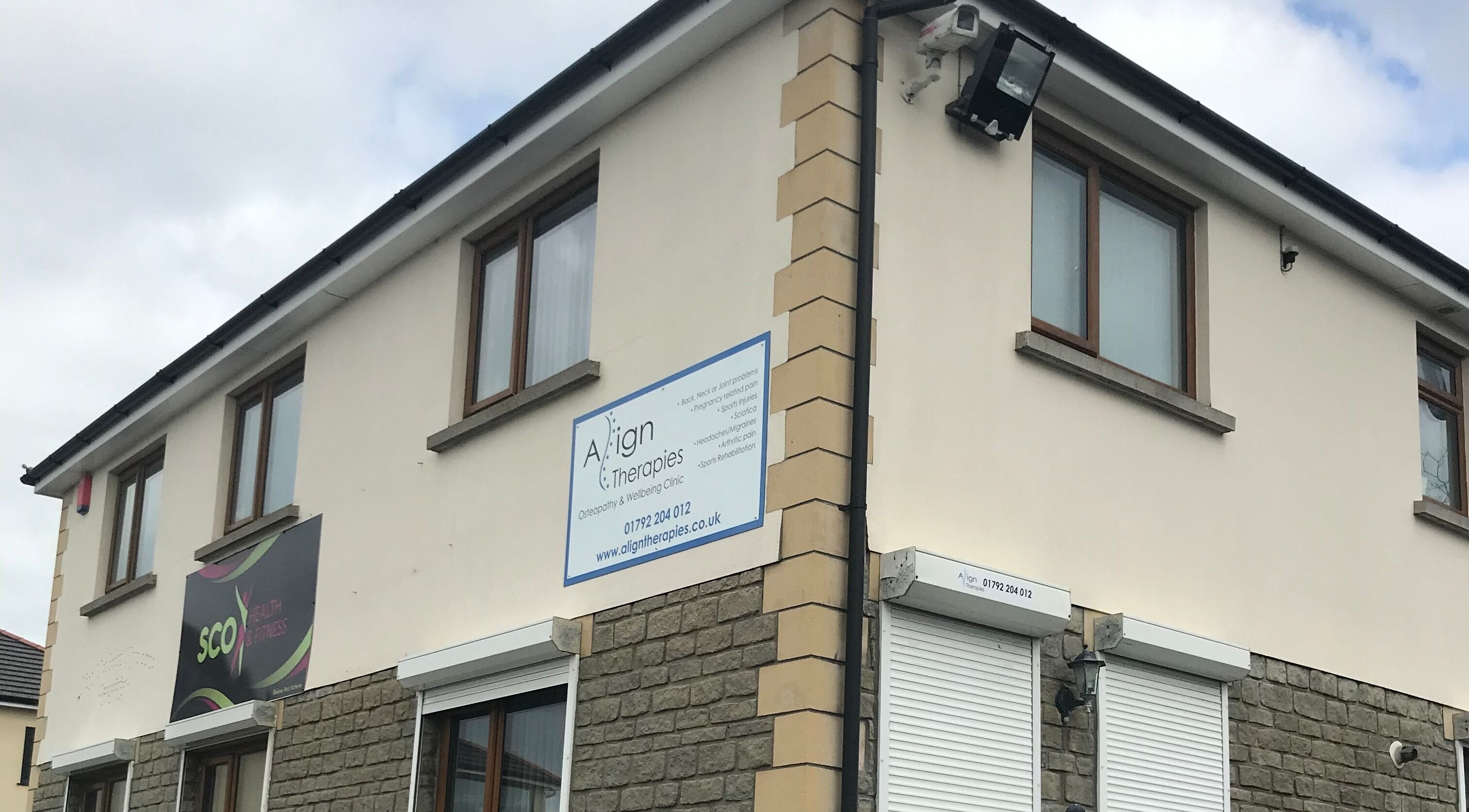 Exterior of Align Therapies - Cross Hands Clinic in Cross Hands, Wales, GB, featuring clinic signage.