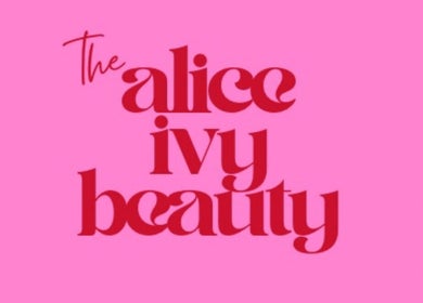 Stylish logo of Alice Ivy Beauty set against a vibrant pink background in Rotherham, England, GB.