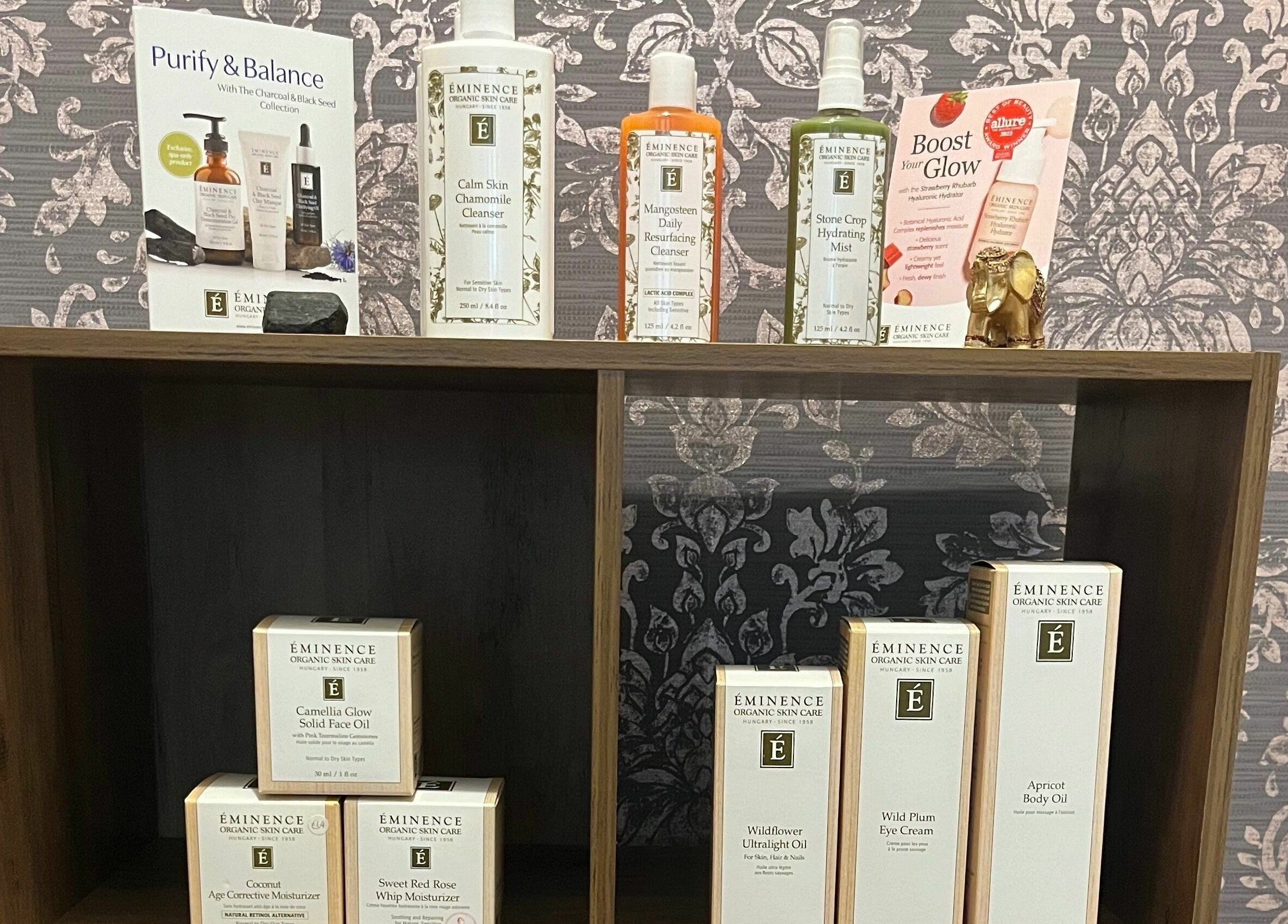 Display of Eminence Organic products at Still Beauty, Rathdowney, County Laois, IE.