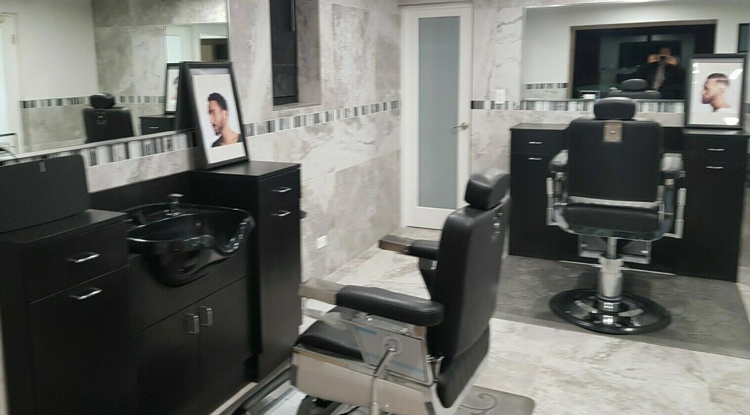 Stylish salon chairs at Inlet Stream Beauty Salon and Day Spa, Flatts Village, Smiths Parish, BM.